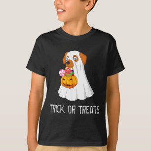 Camiseta Gostosuras ou Travessuras Cachorro Fantasma Engraç