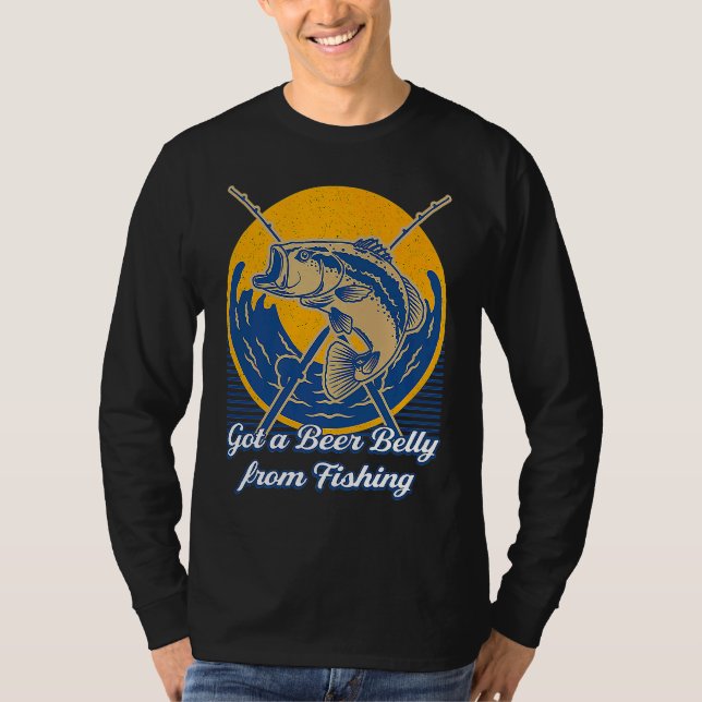 Camiseta Got a Beer Belly from Fishing  Beer  Humor Drinker (Frente)
