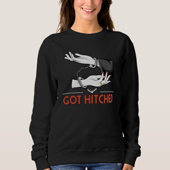 Camiseta Got Hitched Wedding Couples Bride and Groom (Frente)