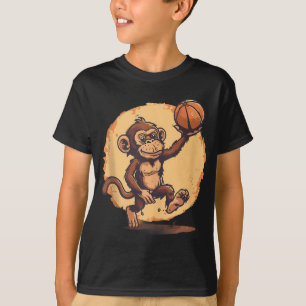 Camiseta Gota de Desenho do Jogador de Basquete de Trabalho
