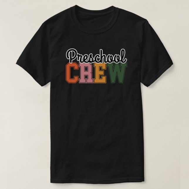 Camiseta Gota de Tripulação da Pré-escola (Frente do Design)