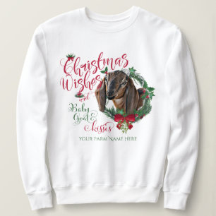 Camiseta GOTA   O Natal Deseja O Bebê Goat Kisses Nubian