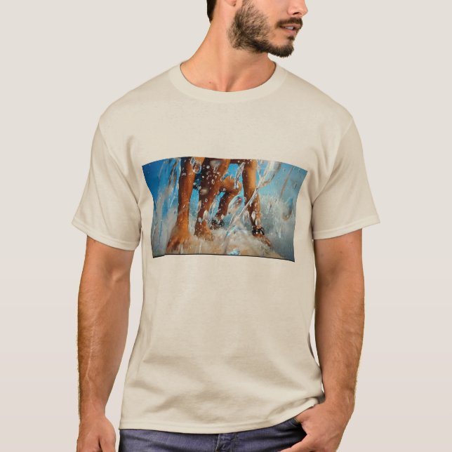 Camiseta gotas de água surfando (Frente)