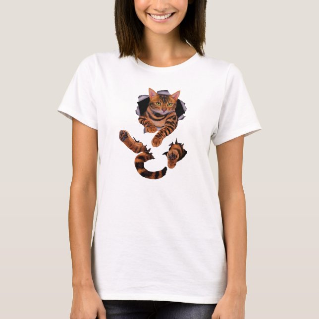 Camiseta Gotas De Gato De Gato De Gato De Gato Cute Ofereci (Frente)