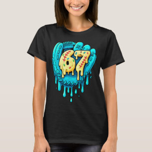 Camiseta Gotejamento de Beisebol 6 7 Número 67 Seis Sete Me