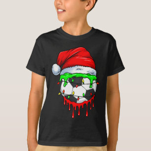 Camiseta Gotejamento de Futebol de Natal para Meninos Gotej