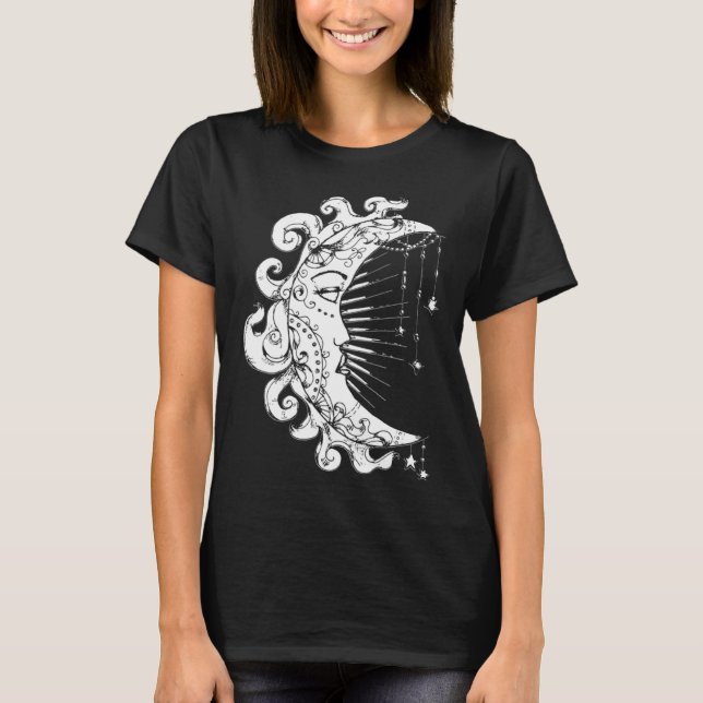 Camiseta Goth Gothic Horror Occult Emo Aesthetics Moon Spir (Frente)