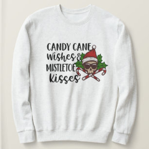 Camiseta Gothic Candy Mistletoe Kiss Natal