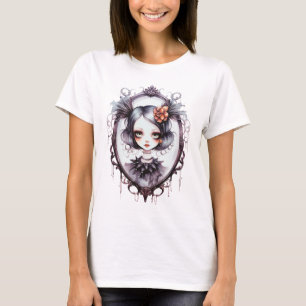 Camiseta Gothic Girl no Espelho Vitoriano de Halloween