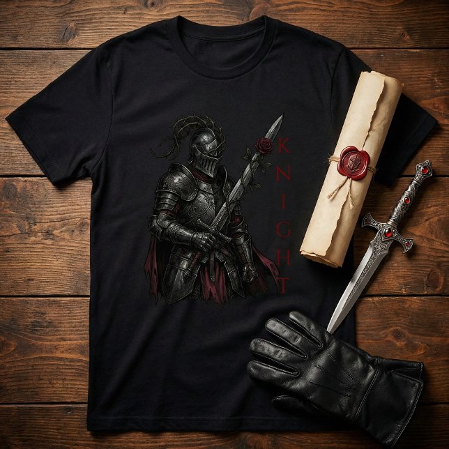 Camiseta Gothic Knight of the Bleeding Rose Dark Fantasy (Criador carregado)