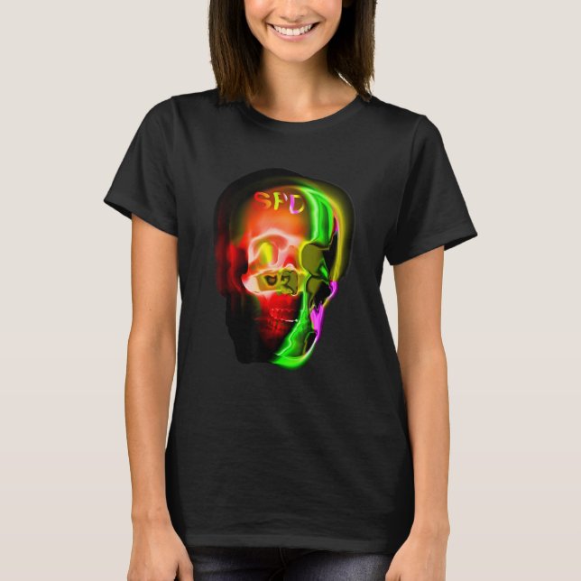 Camiseta Gothic Skull Skeleton Abstract Art (Frente)
