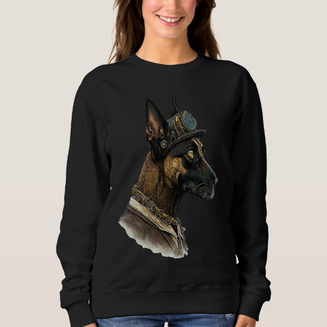 Camiseta Gothic Steampunk Belgian Malinois (Frente)