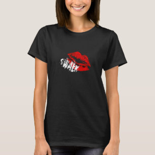 Camiseta Gothic SWALK Sweetheart Red Lipstick Kiss