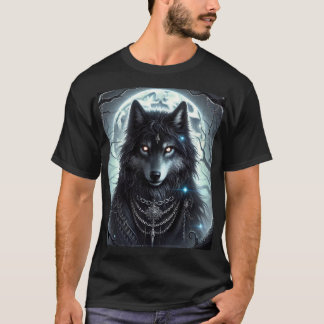 Camiseta Gothic Wolf | Lua cheia | Dark Fantasy