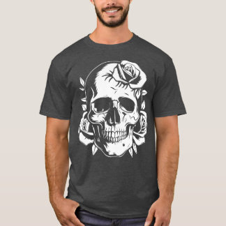 Camiseta gótica com rosas