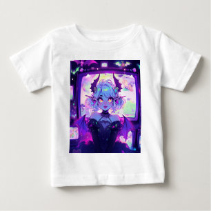 Camiseta Gótica Cyberpunk Demon Fantasy Anime Girl