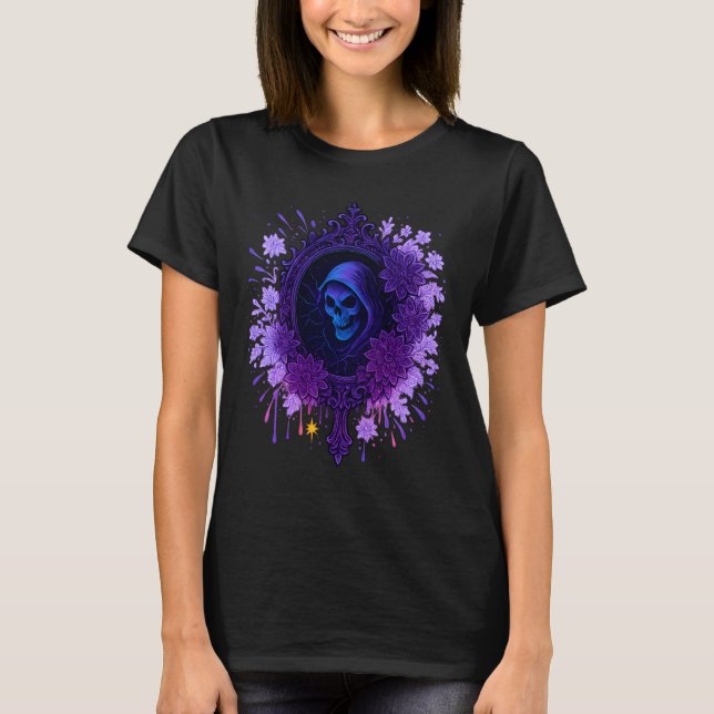 Camiseta Gótica Mirror Grim Reaper Art (Frente)