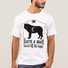 Camiseta Gótica Nascido um Lobo Criado pela Noite