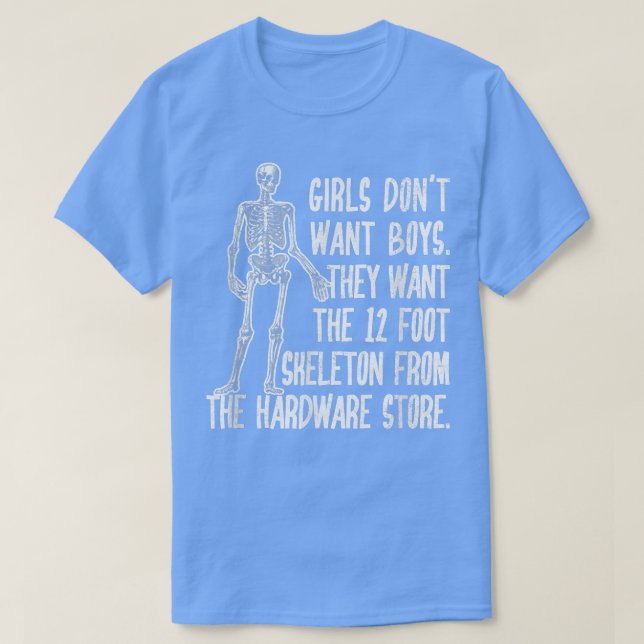 Camiseta Gótica Skeleton Halloween Garotas Querem 12 Pés S (Frente do Design)
