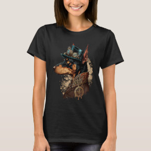 Camiseta Gótica Steampunk Dobie minpin Doberman Pinscher