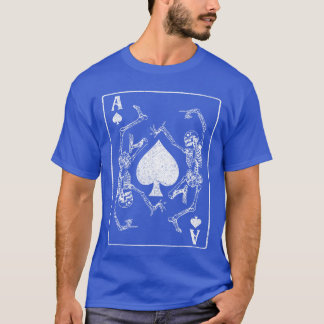 Camiseta Gótico Ace de Espadas d Gambler Skeleton Vintage