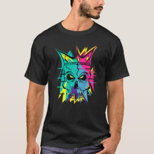 Camiseta Gótico Colorido Gótico Gótico de cor do crânio