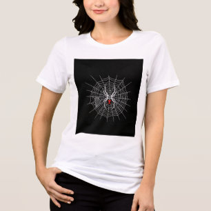 Camiseta Gótico Coração de Viúva Negra Aranha Teia Estética