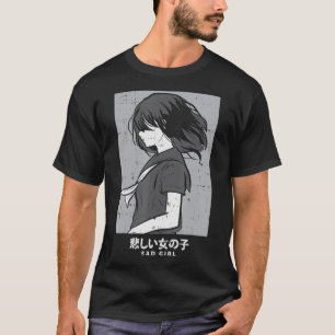 Camiseta Gótico de animação triste manga estética japonesa 