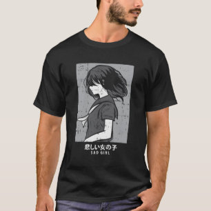Camiseta Gótico de animação triste manga estética japonesa 