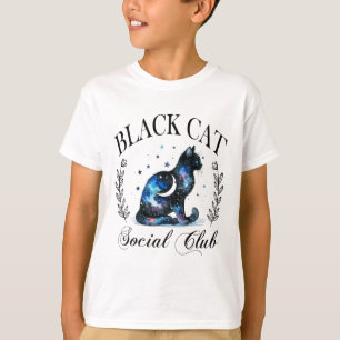 Camiseta Gótico de Dia das Bruxas do Clube Social de Gato N