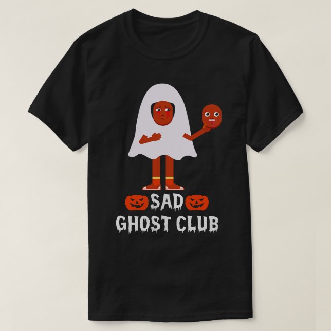 Camiseta Gótico de Halloween do Clube Sad Ghost (Frente do Design)