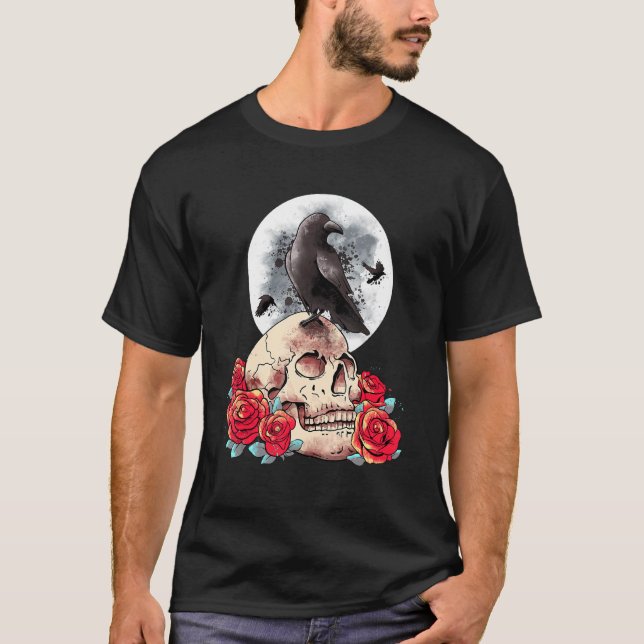 Camiseta Gótico de Lua oculta Bruxaria de Lua cheia (Frente)