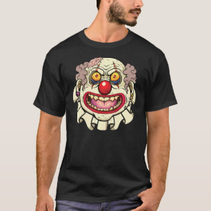 Camiseta Gótico De Máscara De Rosto Assustador Com Gordura