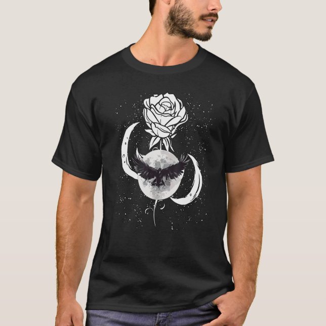 Camiseta Gótico de metal gótico com Satã de Rosa de Grunge  (Frente)