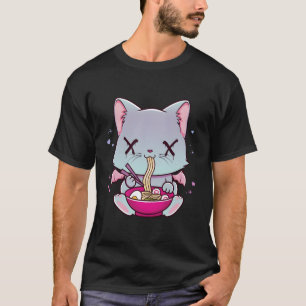 Camiseta Gótico de Pastel Gato Ra Creepy do Anime Japonês K