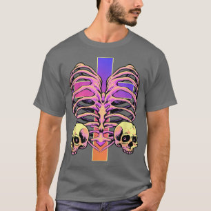 Camiseta Gótico de Pastel Manchete Coração Gótica Halloween