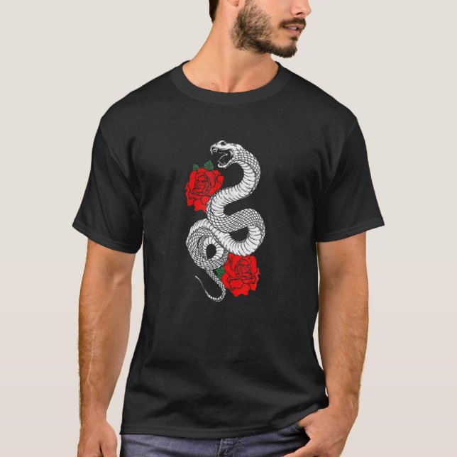 Camiseta Gótico de Pedra Estética do Grunge Cobra da Serpen (Frente)