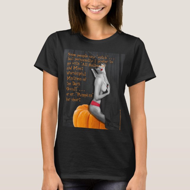 Camiseta Gótico de Piada de Halloween da bruxa Sas (Frente)