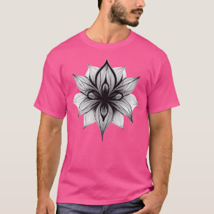 Camiseta Gótico de Punk Escuro Oculto da Flor Gótica