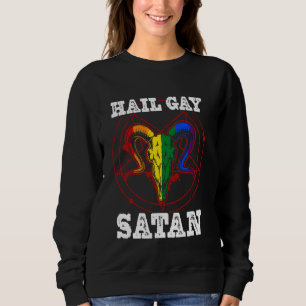 Camiseta Gótico de Satã de Gay do Baphomet LGBT Orgulho LGB