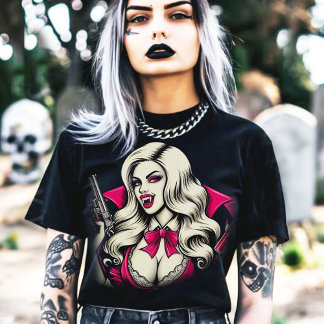 Camiseta Gótico de Vampiro Quente