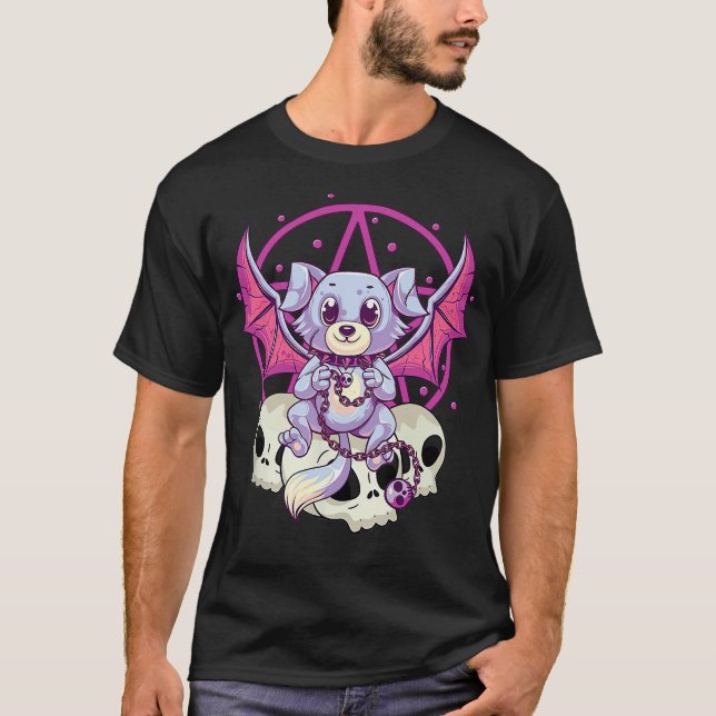 Camiseta Gótico do Pastel Kawaii Cute Japonês Yami Ani (Frente)