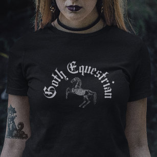 Camiseta Gótico Equestrian Black Skeleton Hormona