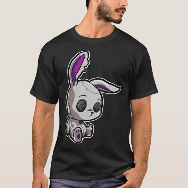 Camiseta Gótico Escuro Emo Rabbit Gótico Bonny Doll (Frente)