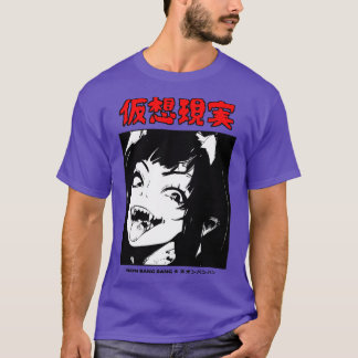 Camiseta Gótico Escuro HorrorDemon Girl Lewd Japonês Street