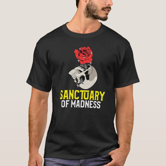 Camiseta Gótico estético Rosas de crânio gótico (Frente)