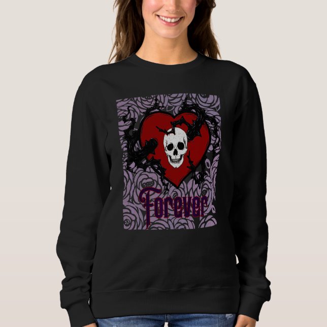Camiseta Gótico Eterno Coração Com Rosas Para Góticos (Frente)