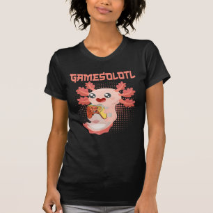 Camiseta Gótico Gamesolotl Axolotl Video Gamer Kawaii Paste