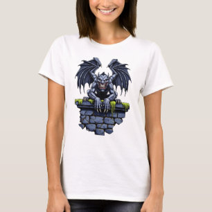 Camiseta Gótico Gargoyle: Um Guardião da Noite