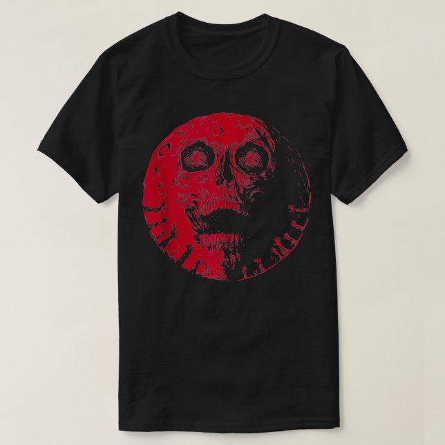 Camiseta Gótico Gótico de Fase da Lua do crânio Occulto Wic (Frente do Design)